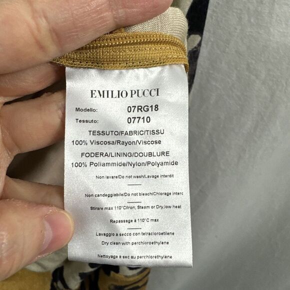 Emilio Pucci Long Sleeve Dress in Black and Gold - Picture 8 of 12